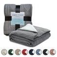 thumbnail image 6 of Cozy Tyme Lucie Cable Knit Throw - Reverse Faux Rabbit Fur 50"x 60" Light Blue, 6 of 10