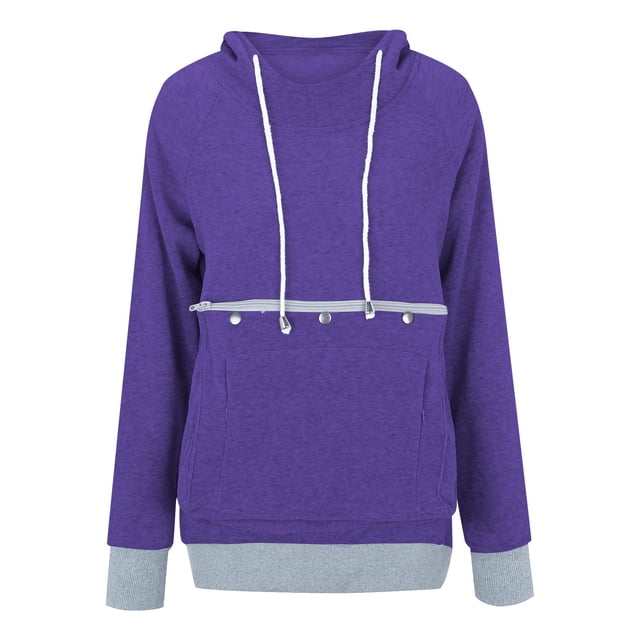 WEAIXIMIUNG Robe Chandail en Molleton Grande Taille pour Femmes Automne et Hiver Pull à Capuche Ample pour Animaux de Compagnie Chat Chien Grande Poche Pull-Over Chandail en Molleton