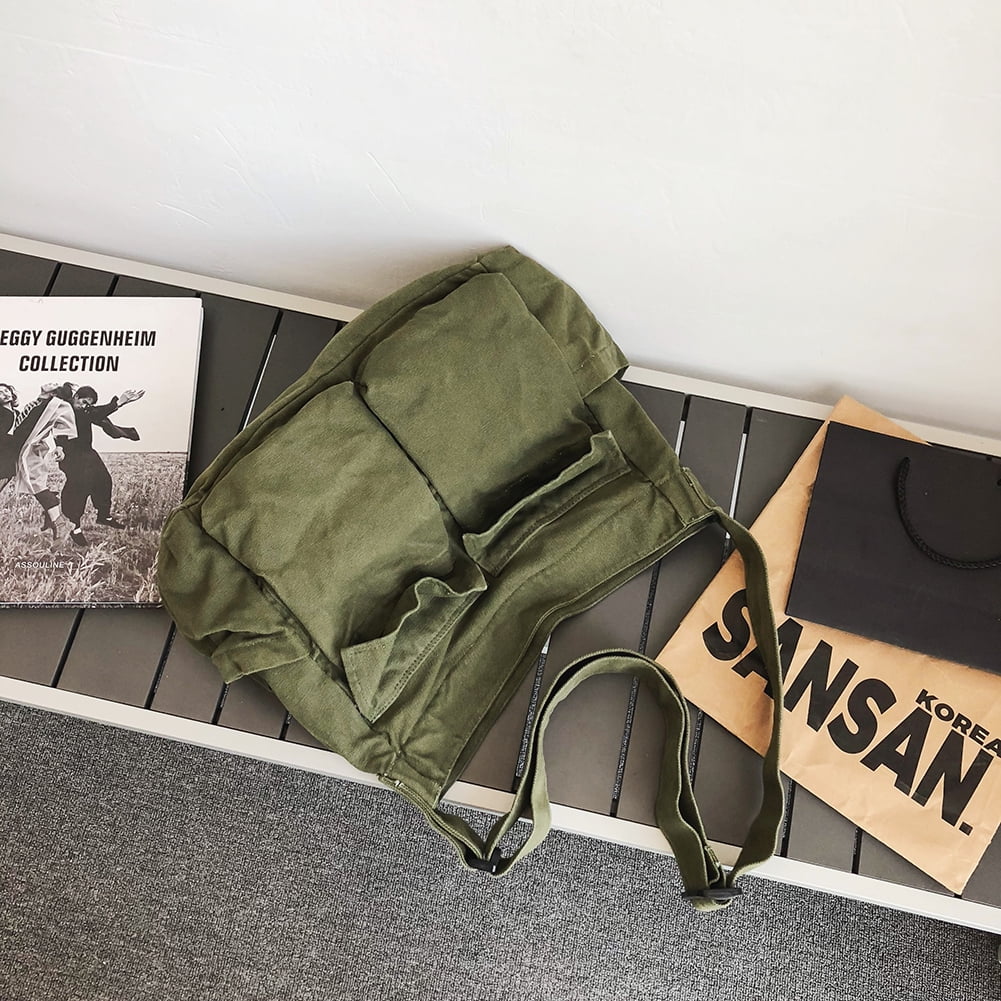 Lotpreco Canvas Messenger Bag Large Hobo Crossbody Bag with Multiple Pockets Canvas Shoulder Tote Bag for Women and Men