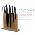 thumbnail image 6 of Navaris Magnetic Wooden Knife Block - Kitchen Storage with Strong Magnets for Knives & Utensils - Simple Modern Utensil Holder in Acacia Wood - 8.9" x 8.7", 6 of 6