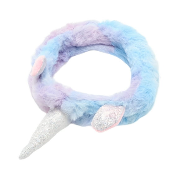 Unique Bargains 1 Pc Fashion Exquisite Plush Washing Face Headwrap for Women 7.28"x1.97" Blue Purple