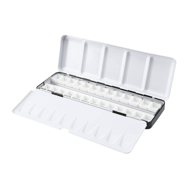 Paleta de acuarela Caja de hierro Vacía Paleta ligera Plegable Caja de paleta para 26 medias sartenes