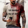 thumbnail image 4 of VBARHMQRT T-shirts pour Hommes Thème Imprimé France Décontracté Col Rond Graphique Grande Taille Chemise Imprimée Couleur Unie Manches Courtes Beige, 4 of 6