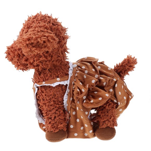 IFANLANDOR 1Pack Washable Dog Nappies Cotton Brown Pet Physiological Pant for Pet Supply