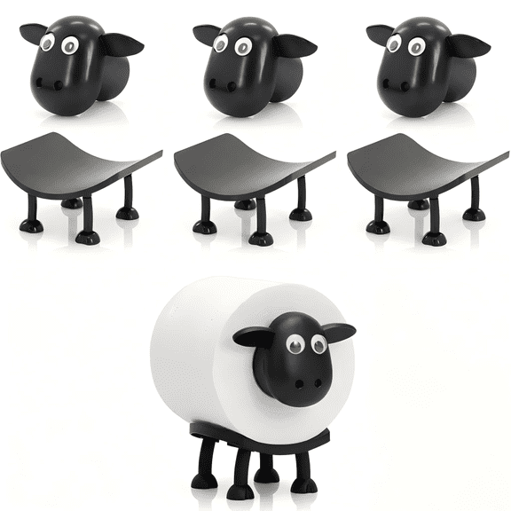Sheep Toilet Paper Holder Stand, Funny 3D Printed Bathroom Decor, Free Standing Tissue Roll Storage, Set of 3