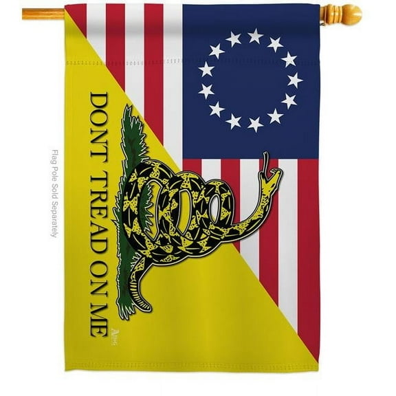 Americana Home & Garden  28 x 40 in. Betsy Ross Dont Tread on Me American USA Historic House Flag with Double-Sided Horizontal Decoration Banner Garden Yard Gift