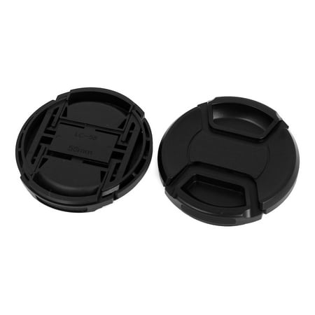 Unique Bargains 58mm Dia Plastic Front Snap Digital Camera Lens Caps Cover Protector Black 2Pcs