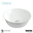 thumbnail image 3 of Karran Usa Vc-427 Valera 16-1/2" Circular Vitreous China Vessel Bathroom Sink - White, 3 of 5