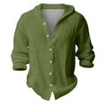 thumbnail image 4 of Kiijoy Boys Summer Linen Hooded Shirt Solid Long Sleeve Button Down Beach Shirt, Sizes 4-17, 4 of 4