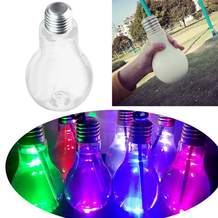 

WOXINDA LED Glowing Bulb Water Bottle Brief Cute Milk Juice Light Bulbs Cup Leak-proof