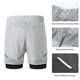 thumbnail image 5 of Pantalones cortos para correr 2 en 1 para hombres con bolsillos con cremallera Ejercicio de secado rápido, 5 of 7