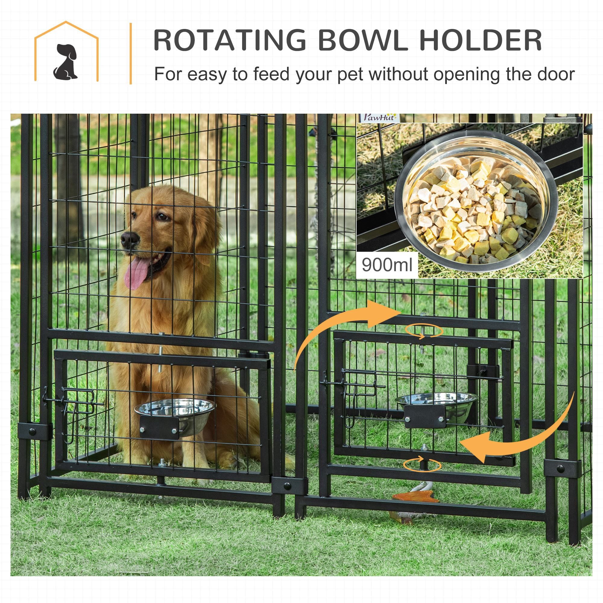 Dranite  5x5 ft Outdoor Dog Kennel, Heavy Duty Wire Metal Pet Playpen with Steel Frame