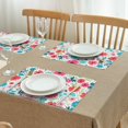 thumbnail image 3 of Pioneer Flower Floral Print Pattern Summer Placemats Table Placemats Set Of 4-Linen Kitchen Washable Placemats Table Mats 12x18 Inch Non-Slip Heat Resistant, 3 of 6