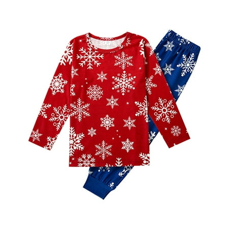

Sanfanil Christmas Plaid Printed Loungewear Christmas Family Matching Pajamas Long Sleeve Home Sleepwear