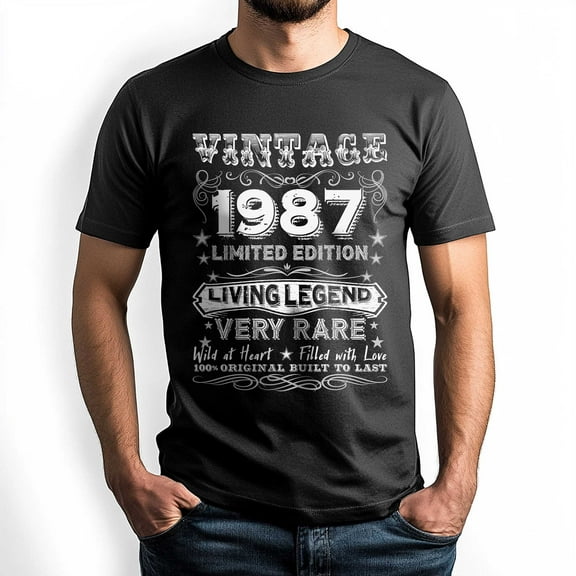 Vintage 1987 Limited Edition T-Shirt, Retro Birthday Shirt for Men, Perfect Gift for 1987 Birth Year