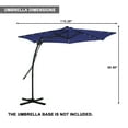 thumbnail image 4 of Mondawe 10ft Heavy Duty Solar Patio Umbrella with Base Included, 360° Rotation, 24 LED Lights, Outdoor Hanging Offset Cantilever Market Sun Shade Umbrella, Navy Blue, 4 of 9