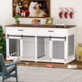 thumbnail image 5 of VEIKOUS Large Dog Crate Furniture-Style Kennel for 2 Dogs w/ Movable Door, Removable Divider and 2 Drawers, 5 of 14