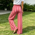 thumbnail image 5 of Arlun Striped Linen Pants for Women Summer Baggy Wide Leg Pant Drawstring High Waist Casual Stripes Color-Block Trousers Soft Lightweight Flowy Beach Resort Trouser with Pockets 1-Red XL, 5 of 7