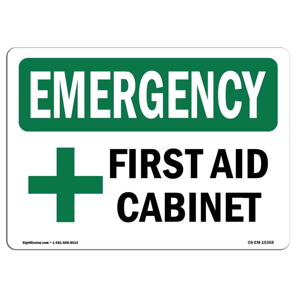 OSHA EMERGENCY Sign First Aid With Symbol Made in the USA