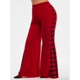 thumbnail image 1 of Pantalones Acampanados de Talla Extra Terciopelo a Cuadros Rosegal  Pantalones de talla grande, 1 of 5