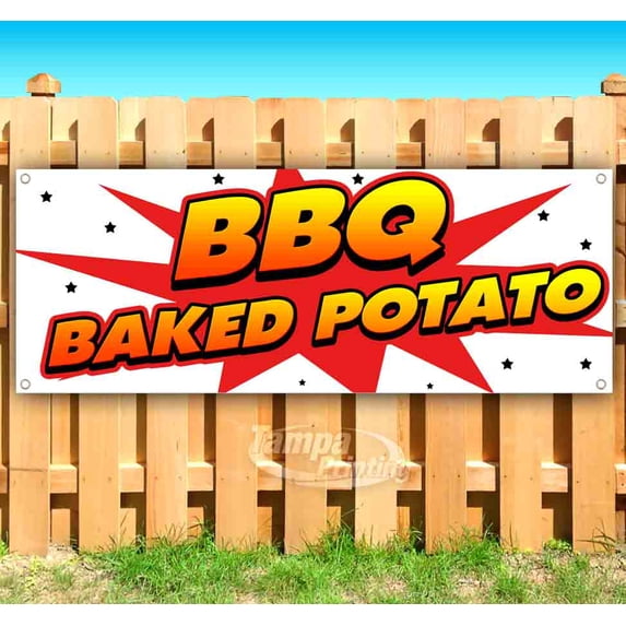 BBQ Baked Potato 13 oz Vinyl Banner With Metal Grommets