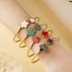 thumbnail image 2 of Classic luxury hot sale five-leaf flower stainless steel open bangle Lucky grass bangle Girl Girl anniversary wedding jewelry Cl, 2 of 5