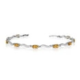 thumbnail image 1 of 10K White Gold Oval Citrine and Diamond Bracelet, 1 of 3