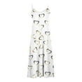 thumbnail image 4 of gbyLJF Straight Dress for Women Womens Prom Dress Plus Size Ruched Dress Floral Ruffle Dress White L, 4 of 5