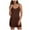 Brown, variant on vigerkar Womens Summer Sleeveless A-Line Mini Dress 2025 Sexy Backless Spaghetti Strap Party Club Dresses White, M