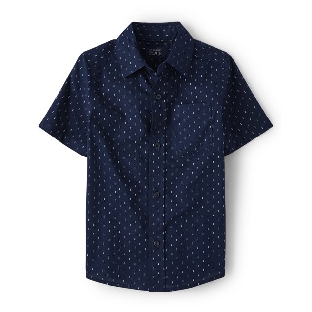 Camisa The Children's Place de manga corta con botones y estampado Tidal