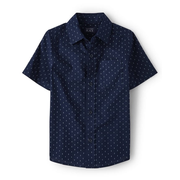 Camisa The Children's Place de manga corta con botones y estampado Tidal