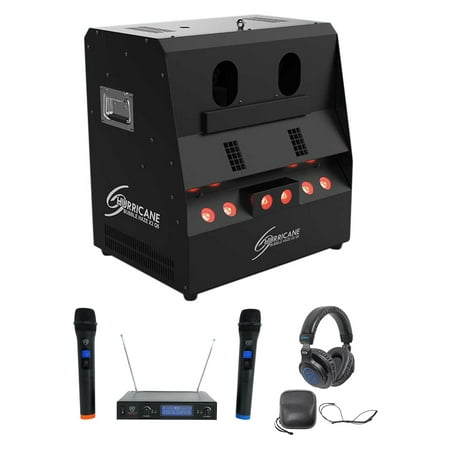 Chauvet DJ Hurricane Bubble Haze X2 Q6 DMX Bubble Hazer Machine+Mics+Headphones