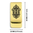 thumbnail image 2 of Stainless Steel Alphabet Letter H initial Classic Slim Money Clip Credit Card Holder, 2 of 2