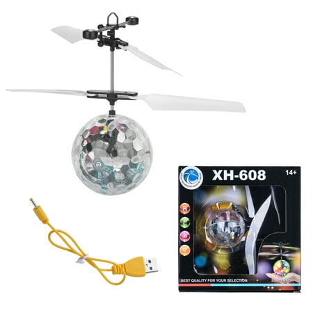 AGPtek Flying Ball Helicopter with Magic Electric Infrared Sensor LED Light Toy Kids Gift Upgraded (Best Flying Helicopter Toy)