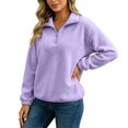 thumbnail image 4 of XuJwPNcy Sweatshirt for Women Soft Fleece Quarter Zip Pullover Long Sleeve Lapel Tops Fall Winter Outfits Ladies Sports Clothes, 4 of 6