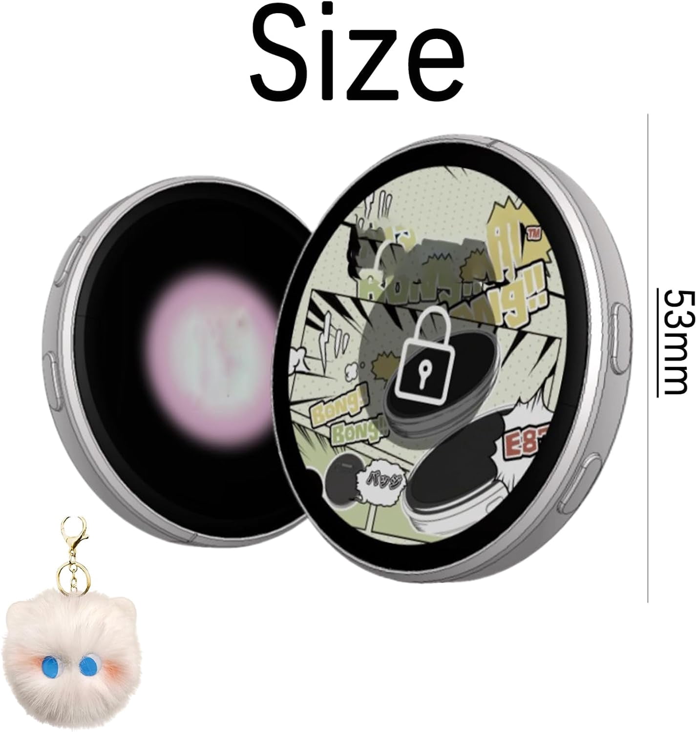 1.7" Electronic Digital Photo Badge - Customizable Touchscreen Display Pin for Keychain, Backpack, Ita Bag, Cosplay (Valentine's Gift) - Color Box Packaging(white)-dh
