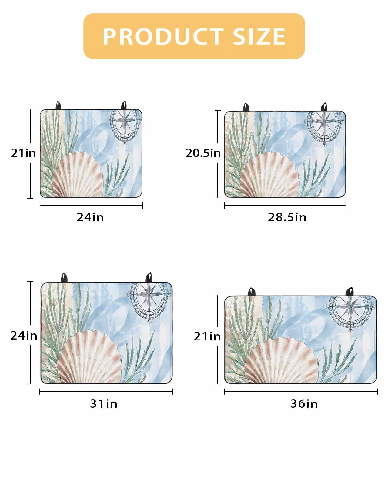 nqOlkjepod Large Induction Cooktop Protector Mat 36"x21", Ocean Nautical Stove Top Covers for Electric Stove, Summer Seaweed Shell Blue Beige Stove Burner Cover Mats, Glass Top Stove Cover