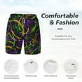 thumbnail image 5 of Balery Neon Mardi Gras Mens Swim Trunks Swim Shorts for Men Quick Dry Inseam Beach Shorts with Compression Liner Pocket-X-Large, 5 of 9