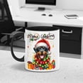 thumbnail image 3 of Merry Christmas Santa Rottweiler Scarf Twinkling Lights Xmas Holiday 11oz Accent Two-tone Mug Rottie Dog Lover Gifts Idea Coffee Tea Cup - 00022, 3 of 5