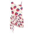 thumbnail image 6 of POLERO Girls' Strawberry Print One-Piece Swimsuit with Mesh Cover Up Skirt - Quick Dry, Padded, Adjustable Straps for Beach & Pool Days (7-18 Years), 6 of 10