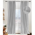 thumbnail image 1 of Cortinas 100% opacas de lino, 50 x 213 cm, color gris, 2 paneles, 1 of 7
