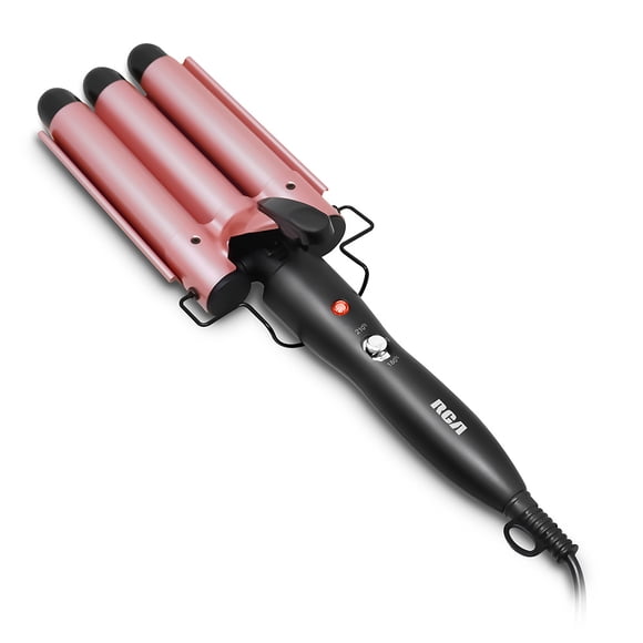RCA Rizador de Cabello Tipo Wafflera RC-PW2 Triple 2.2 cm, Cerámica Turmalina con Tecnología Iónica para Ondas Tipo Sirena Marcadas y Menos Frizz, Calentamiento Rápido y Temperatura 120-180 °C.