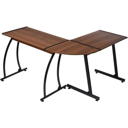 3-Piece L-Shaped Corner Computer Table PC Laptop Gaming Desk Home Office Workstation Wood, Brown
