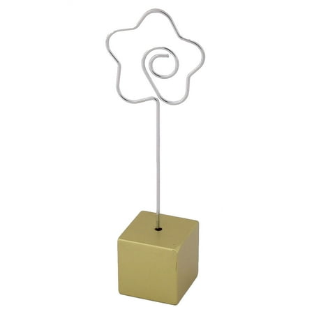 - Birthday Party Resin Flower Shaped Table Decor Photo Picture Memo Clip Gold Tone