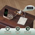 thumbnail image 6 of GALAXHERO Tall Espresso Nightstand with Charging Station and 3 Drawers, Wood Bedside End Table with 2 USB Ports & 2 AC Outlets for Bedroom Living Room Dorm, 6 of 8