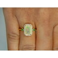 thumbnail image 5 of Natural Lab-Fire Opal And Emerald Gemstone Ring, 925 Sterling Silver ,14K White Gold Plated Fire Opal Engagement Rings, 5 of 5
