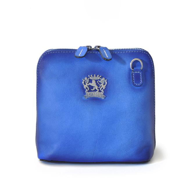 Pratesi Womens Italian Leather Volterra Bruce Small Crossbody Clutchbag in Electric Blue