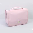 thumbnail image 1 of Vintage Man Bathroom Accessories Portable Simple Square Nylon Travel Toiletry Bag Makeup Case Women Cosmetic Bag Hook Storage Bag PINK, 1 of 8