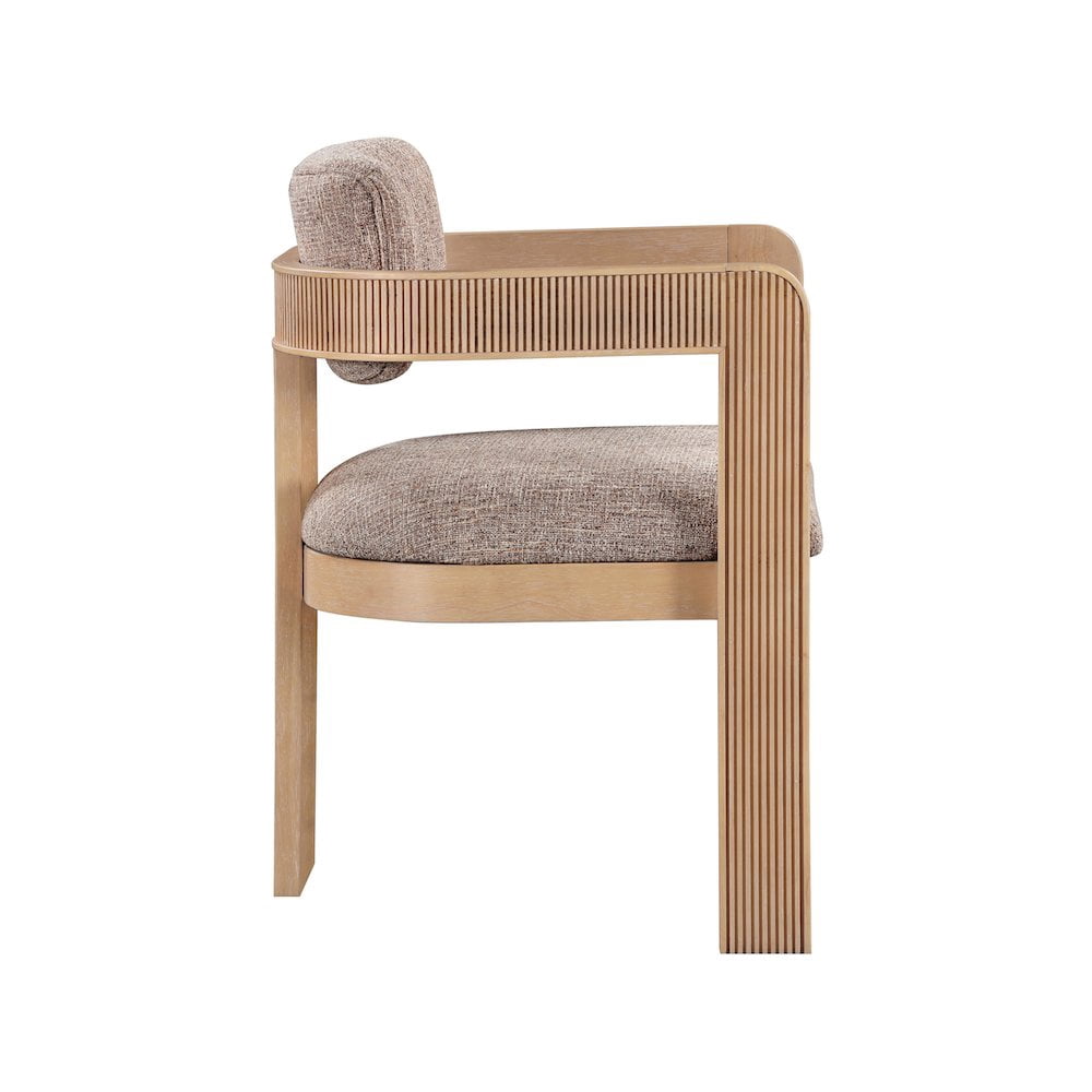 Meridian Furniture Sacha Brown Linen Textured Fabric Dining Chair (Set of 2)