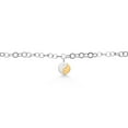 thumbnail image 2 of Gem Stone King Made in Italy 925 Silver and 10K Yellow Gold Lab Grown Diamond Round Link Chain Bracelet for Women with YingYang Charm, 2 of 5